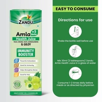 Zandu Zandu Amla + 5 Herbs Health Juice | Ayurvedic Immunity Booster | Powerful Antioxidant | Good for Bones and Hair |No Added Sugar (1000ml) - 1000ml
