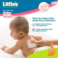 Little's Little's Soft Cleansing Baby Wipes | Contains Aloe Vera & Jojoba Oil -80 wipes - Pack of 1 x 80 Wipes, 80 Wipes