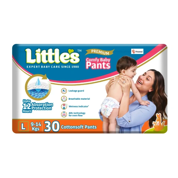 Little's Comfy Baby Diaper Pants - Premium | Baby Diapers with 12 hours Absorption & Wetness Indicators