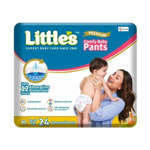 Little's Comfy Baby Diaper Pants - Premium | Baby Diapers with 12 hours Absorption & Wetness Indicators