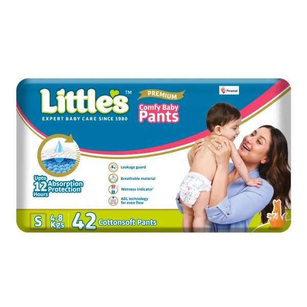 Little's Comfy Baby Diaper Pants - Premium | Baby Diapers with 12 hours Absorption & Wetness Indicators