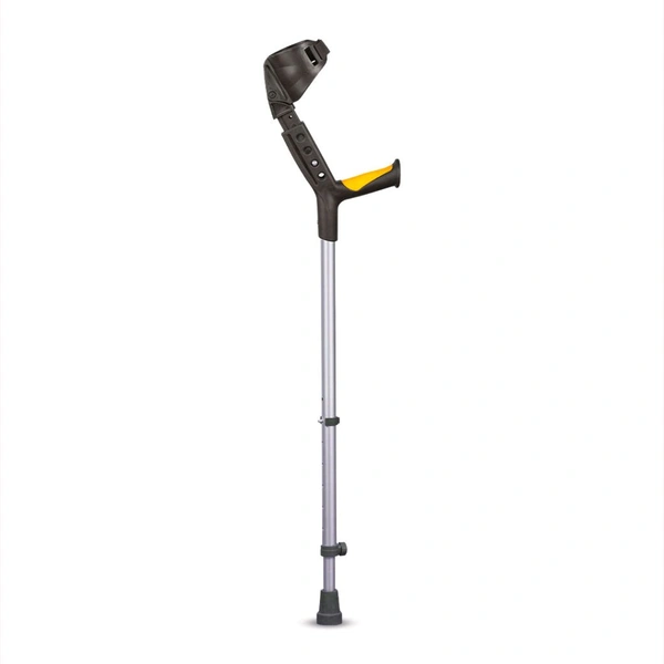 Astra Plus Crutch with Height Adjustable Elbow Support & Movable Arm Cuff, Light Weight- Single Piece