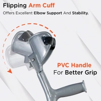 Astra Max Elbow Crutch Quadripod Base With Height Adjustable & Movable Elbow Support, Light Weight (