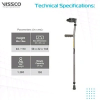 VISSCO Champ Plus Elbow Crutch With Adjustable Height & Movable Elbow Support, Light Weight