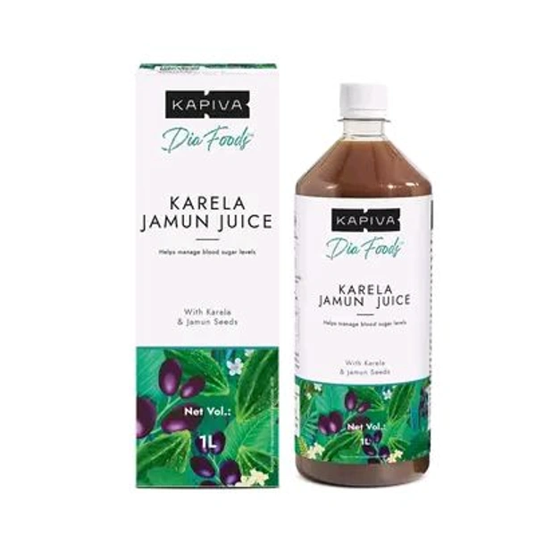 Kapiva Karela Jamun Juice | Helps Manage Blood Sugar Levels (1 Ltr Each)