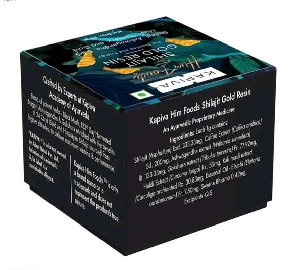 Kapiva Shilajit Gold Resin with Ashwagandha, Black Musli & Gokshura | For Stamina & Energy - 10 gm