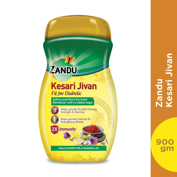 Zandu Kesari Jivan FFD – Sugar Free Ayurvedic Immunity Booster for Adults and Elders, Builds Energy, Strength and Stamina, Chyawanprash