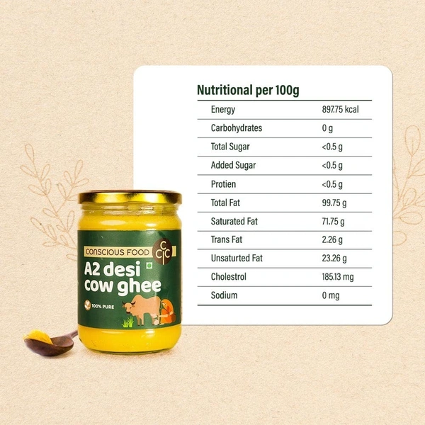 Conscious Food A2 Desi Cow Ghee | 500ml
