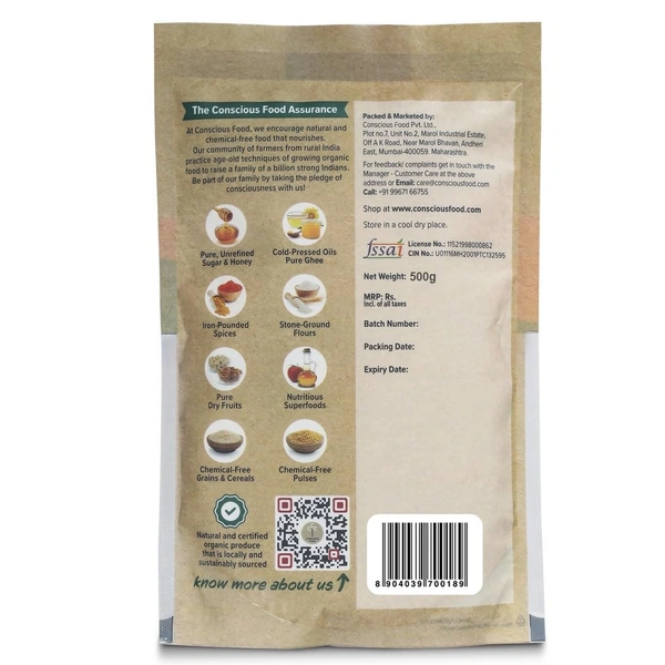 Conscious Food Pearl Millet Flour (Bajra Atta) | 500g