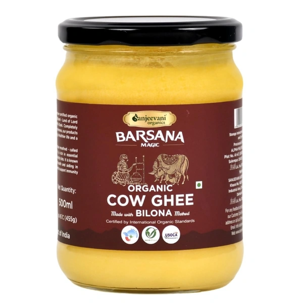 Sanjeevani Organics Organic Bilona Cow Ghee 500ML