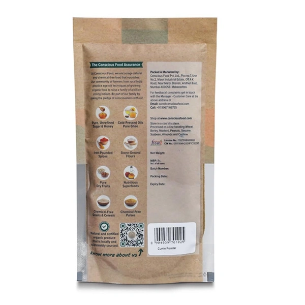 Conscious Food Organic Cumin Powder  - Jeera Powder | 100g