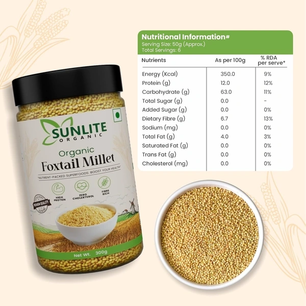 Sunlite Organic Organic Foxtail Millet 300gm
