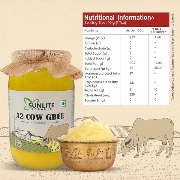 Sunlite Organic A2 Desi Cow Ghee 500 Ml