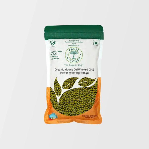 Vedic Kitchen Organic Green Moong Whole 500g