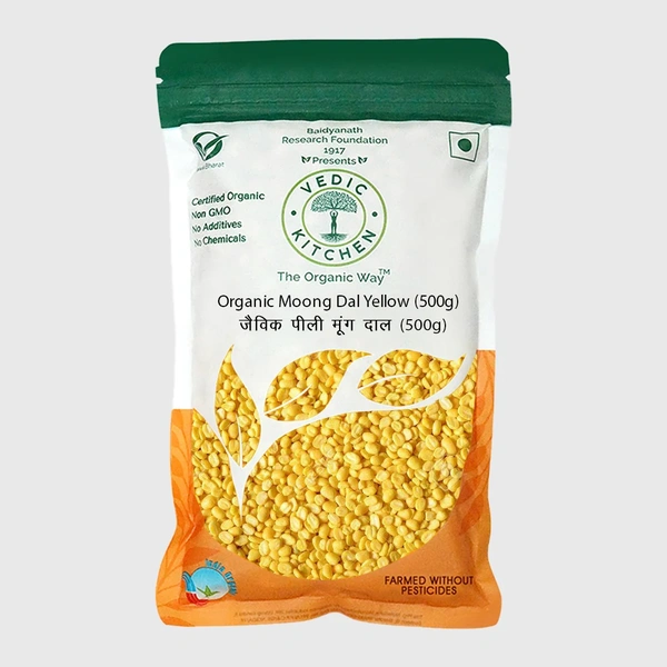 Vedic Kitchen Organic Moong Dal Yellow 500 g