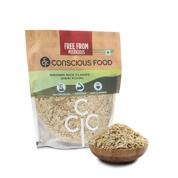 Conscious Food Desi Poha / Brown Rice Flakes