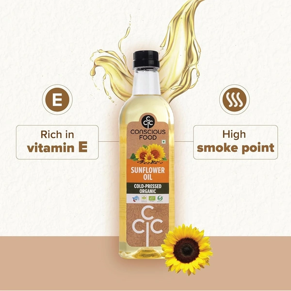 Conscious Food Organic Cold Pressed Sunflower Oil | 1 litre