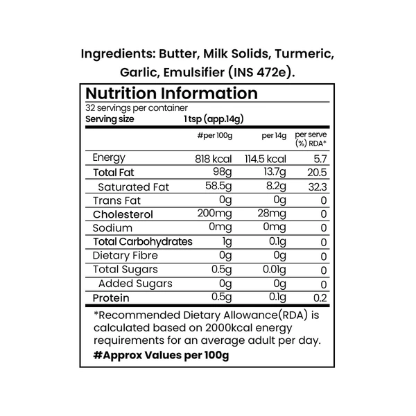 Sanjeevani Organics Turmeric & Garlic Milk Fat Spread 500ml