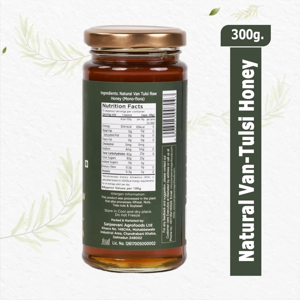 Sanjeevani Organics 100% Natural Van Tulsi Raw Honey 300G