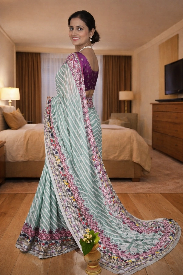 SKU1532 : Jamdani Saree with Lambani Handwork