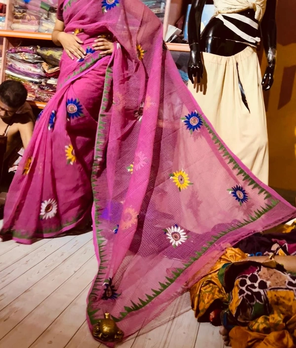 SKU1517 : Resham Check Kathiyawadi Saree with Hand Stitch Work | Traditional Festive & Ethnic Wear