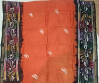 SKU0917 : Pure Chanderi Silk – Hand Batik Bengal Traditional - Dry Clean Only, Yes