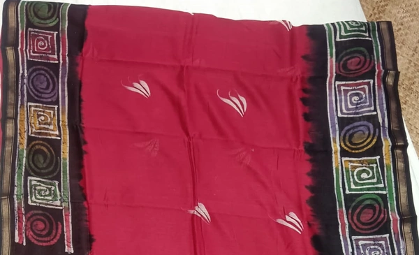 SKU0925 : Pure Chanderi Silk – Hand Batik Bengal Traditional - Dry Clean Only, Yes