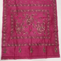 SKU0897 : Pure Silk Kantha Stitch Saree – Handcrafted Bengal - Kantha Stitch, Dry Clean Only, Yes