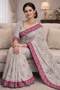 SKU1451 : Traditional Dhanekhali Tant With Gujrati Hand Work