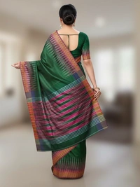 SKU0979 | Indian Soft Bishnupuri Katan Silk Saree | Batik Saree | Premium Quality - Dry Wash Only, Yes