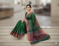 SKU0979 | Indian Soft Bishnupuri Katan Silk Saree | Batik Saree | Premium Quality - Dry Wash Only, Yes