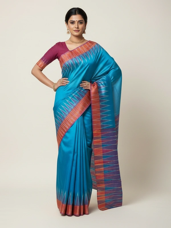SKU0989 | Indian Soft Bishnupuri Katan Silk Saree | Batik Saree | Premium Quality - Dry Wash Only, Yes