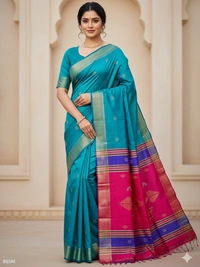 SKU0995 | Exclusive Indian Soft Bishnupuri Katan Silk Saree | Kolakhetra Saree | Premium Quality - Dry Wash Only, Yes