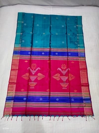 SKU0995 | Exclusive Indian Soft Bishnupuri Katan Silk Saree | Kolakhetra Saree | Premium Quality - Dry Wash Only, Yes