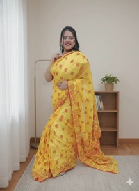 SKU0672 : Pure Khadi Cotton Saree – Handwoven, Lightweight & Breathable Fabric - Hand Wash, Yes