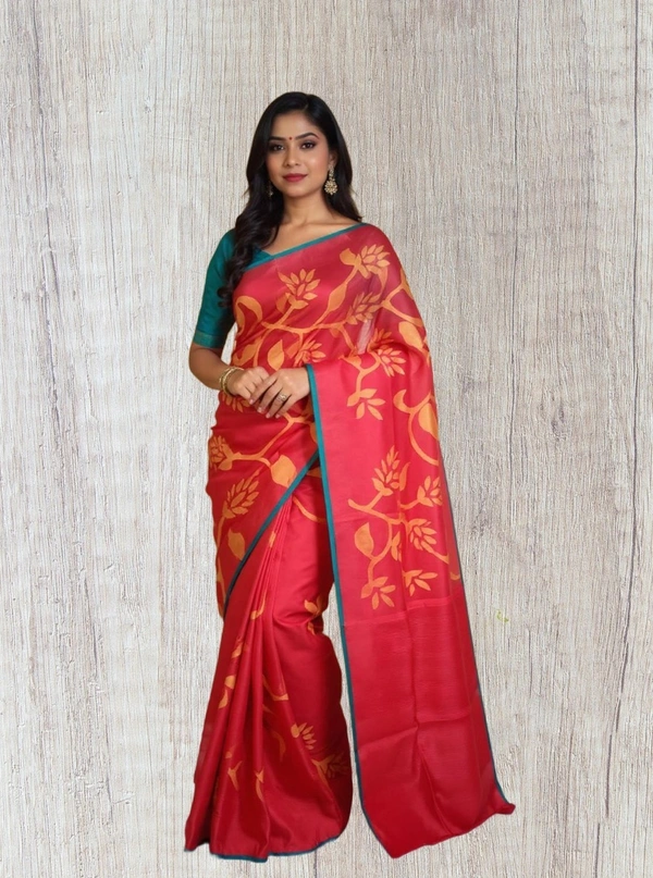 SKU0217 : Elegant Pure Resham Silk Saree – Traditional Handwoven Ethnic Wear - Rani Pink, Vertical, Dry Wash, Yes