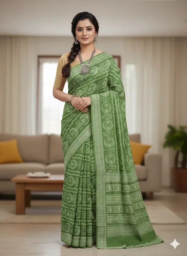 SKU1089 : Mulmul Cotton Saree, Lightweight saree - Hand Wash, No