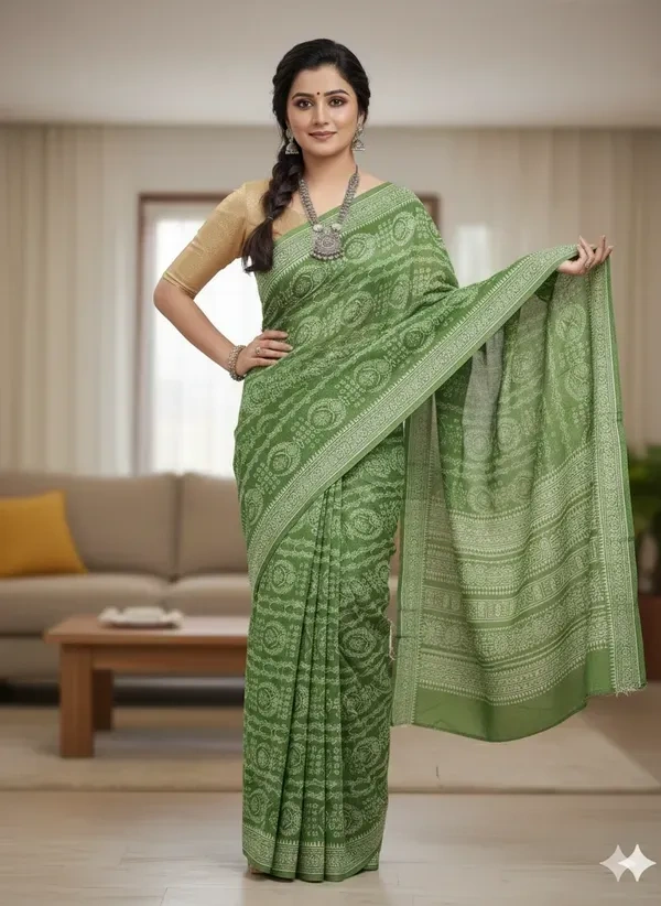 SKU1089 : Mulmul Cotton Saree, Lightweight saree - Hand Wash, No