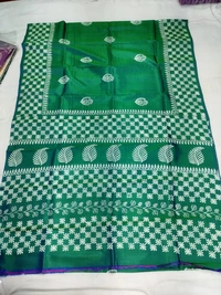 SKU1053 : Exclusive Indian Soft Bishnupuri Katan Silk Saree | Premium Quality - Block Print, Dry Wash Only, Yes