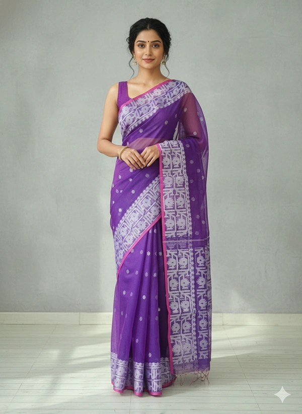 SKU1334 : Premium Handwoven Resham Jamdani Saree - Dry Wash, Yes