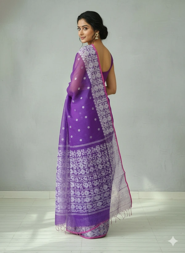SKU1334 : Premium Handwoven Resham Jamdani Saree - Dry Wash, Yes