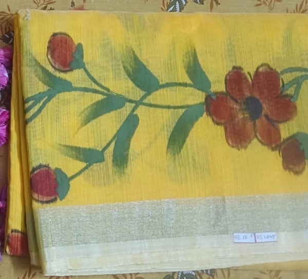 SKU1050 : Elegant Pure Linen Saree – Lightweight, Breathable & Handwoven Elegance - Hand Wash, Yes