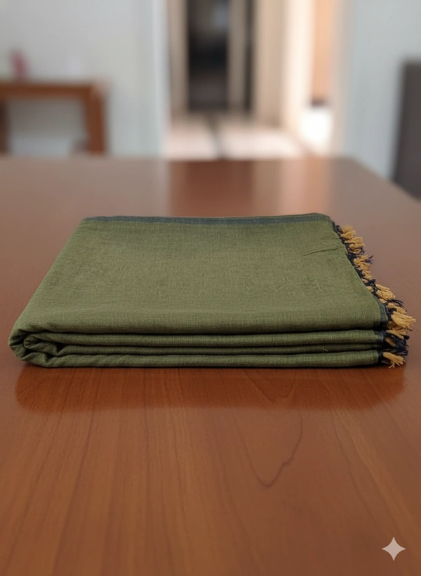 SKU1221 : Pure Khadi Cotton Saree – Handwoven, Lightweight & Breathable Fabric - Hand Wash, Yes