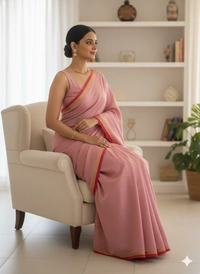 SKU1253 : Pure Khadi Cotton Saree – Handwoven, Lightweight & Breathable Fabric - Hand Wash, Yes