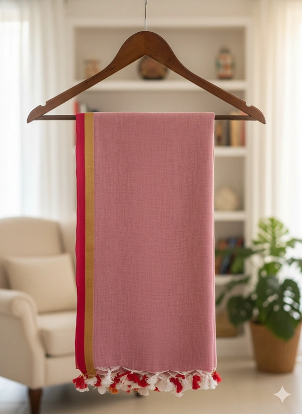 SKU1253 : Pure Khadi Cotton Saree – Handwoven, Lightweight & Breathable Fabric - Hand Wash, Yes