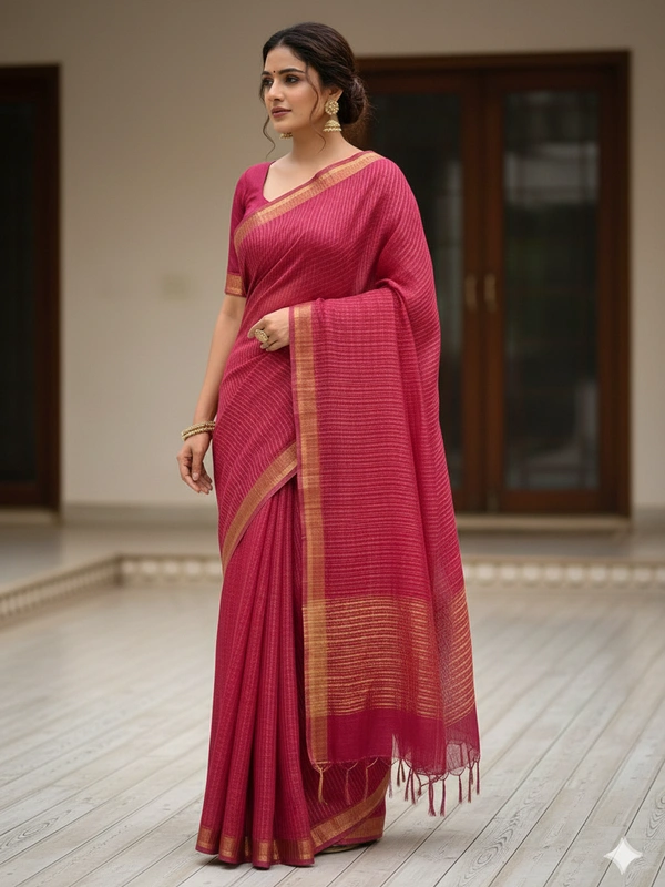 SKU0845 : Resham-Muga saree – Gorgeous, Lightweight & Breathable Fabric - Hand Wash, Yes