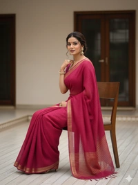 SKU0845 : Resham-Muga saree – Gorgeous, Lightweight & Breathable Fabric - Hand Wash, Yes