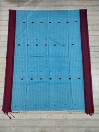 SKU0851 : Pure Khadi Cotton Saree – Handwoven, Lightweight & Breathable Fabric - Hand Wash, Yes