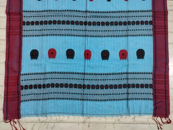 SKU0851 : Pure Khadi Cotton Saree – Handwoven, Lightweight & Breathable Fabric - Hand Wash, Yes