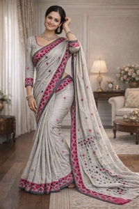 SKU1451 : Traditional Dhanekhali Tant With Gujrati Hand Work